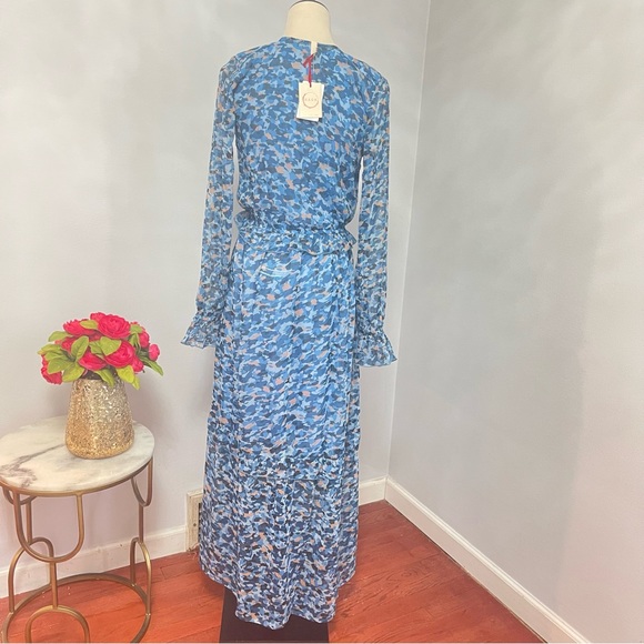 Raga Neela Long Sleeve Maxi Dress In Light Multi Blue- New With Tag- Reemoly - Picture 6 of 14